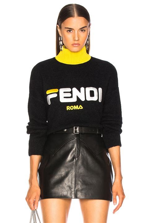 fendi sweatshirt black 3xl|Fendi oversized sweater.